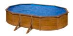 Gre Pool KITPR453W Sicilia - Aufstellpool aus Stahl, rund, mit Holzoptik. Abnehmbare Gartenpool. 460 x 120 cm