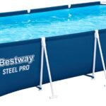 Bestway Steel Pro Frame Pool ohne Pumpe 400 x 211 x 81 cm , dunkelblau, eckig