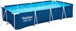 Bestway Steel Pro Frame Pool ohne Pumpe 400 x 211 x 81 cm , dunkelblau, eckig