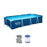 Bestway Steel Pro Frame Pool ohne Pumpe 400 x 211 x 81 cm , dunkelblau, eckig