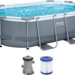 Bestway Oval Pool Set 10 ft x 6 ft 7 Zoll x 33 Zoll oder 3,05 m x 2,00 m x 84 cm