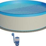 Planet Pool Stahlwandpool Set rund Arizona 350x90 cm, Stahl 0,3 mm weiß, Folie 0,2 mm blau, Overlap