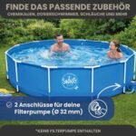 HAF - Swing Frame Pool rund Grau Rattan-Optik (Ø 305 cm, 76 cm tief) - Gartenpool mit 4.500 Liter - Robust, UV-geschützt & korrosionsbeständig - Stabiler Metallrahmen - Schnellaufbau ohne Werkzeug