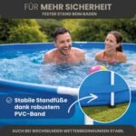 HAF - Swing Frame Pool rund Grau Rattan-Optik (Ø 305 cm, 76 cm tief) - Gartenpool mit 4.500 Liter - Robust, UV-geschützt & korrosionsbeständig - Stabiler Metallrahmen - Schnellaufbau ohne Werkzeug