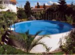 Planet Pool Stahlwandpool rund Exklusiv 450x150 cm, Stahl 0,8 mm weiß, Folie 0,6 mm blau, Einhängebiese