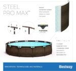Bestway Steel Pro Max Framepool-Set, rund, mit Filterpumpe & Sicherheitsleiter 366 x 100 cm