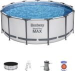 Steel Pro Max™ Außenpool, 396 x 122 cm, FrameLink™-System, Leiter, Plane, Pumpe und Filterkartusche