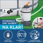 Bestway Power Steel Frame Pool Komplett-Set mit Sandfilteranlage 488 x 244 x 122 cm, grau, eckig