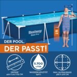 Bestway Steel Pro Frame Pool ohne Pumpe 400 x 211 x 81 cm , dunkelblau, eckig