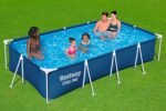 Bestway Steel Pro Frame Pool ohne Pumpe 400 x 211 x 81 cm , dunkelblau, eckig