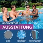 Bestway Power Steel Frame Pool Komplett-Set mit Sandfilteranlage 488 x 244 x 122 cm, grau, eckig