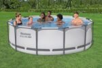 Bestway® Steel Pro MAX™ Aufstellpool-Set mit Filterpumpe Ø 366 x 100 cm, lichtgrau, rund