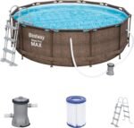 Bestway Steel Pro Max Framepool-Set, rund, mit Filterpumpe & Sicherheitsleiter 366 x 100 cm