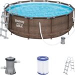 Bestway Steel Pro Max Framepool-Set, rund, mit Filterpumpe & Sicherheitsleiter 366 x 100 cm