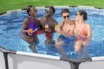 Bestway® Steel Pro MAX™ Aufstellpool Komplett-Set mit Filterpumpe Ø 396 x 122 cm, lichtgrau, rund