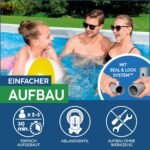 Bestway Power Steel Frame Pool Komplett-Set mit Sandfilteranlage 488 x 244 x 122 cm, grau, eckig
