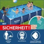 Bestway Steel Pro Frame Pool ohne Pumpe 400 x 211 x 81 cm , dunkelblau, eckig
