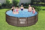 Bestway 56709-GS18 Steel Pro Max Stahlrahmenpool-Set mit Filterpumpe und Zubehör, 9150 L, blau, 366 x 366 x 100 cm