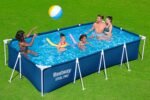 Bestway Steel Pro Frame Pool ohne Pumpe 400 x 211 x 81 cm , dunkelblau, eckig