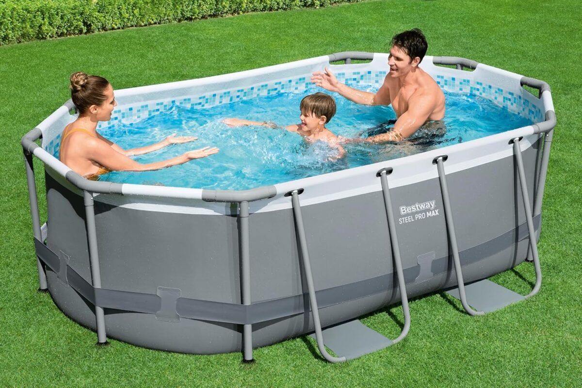 Bestway Oval Pool Set 10 ft x 6 ft 7 Zoll x 33 Zoll oder 3,05 m x 2,00 m x 84 cm