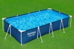 Bestway Steel Pro Frame Pool ohne Pumpe 400 x 211 x 81 cm , dunkelblau, eckig